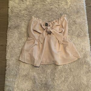 NWOT SHEIN light tan tie front tube top.  XS.